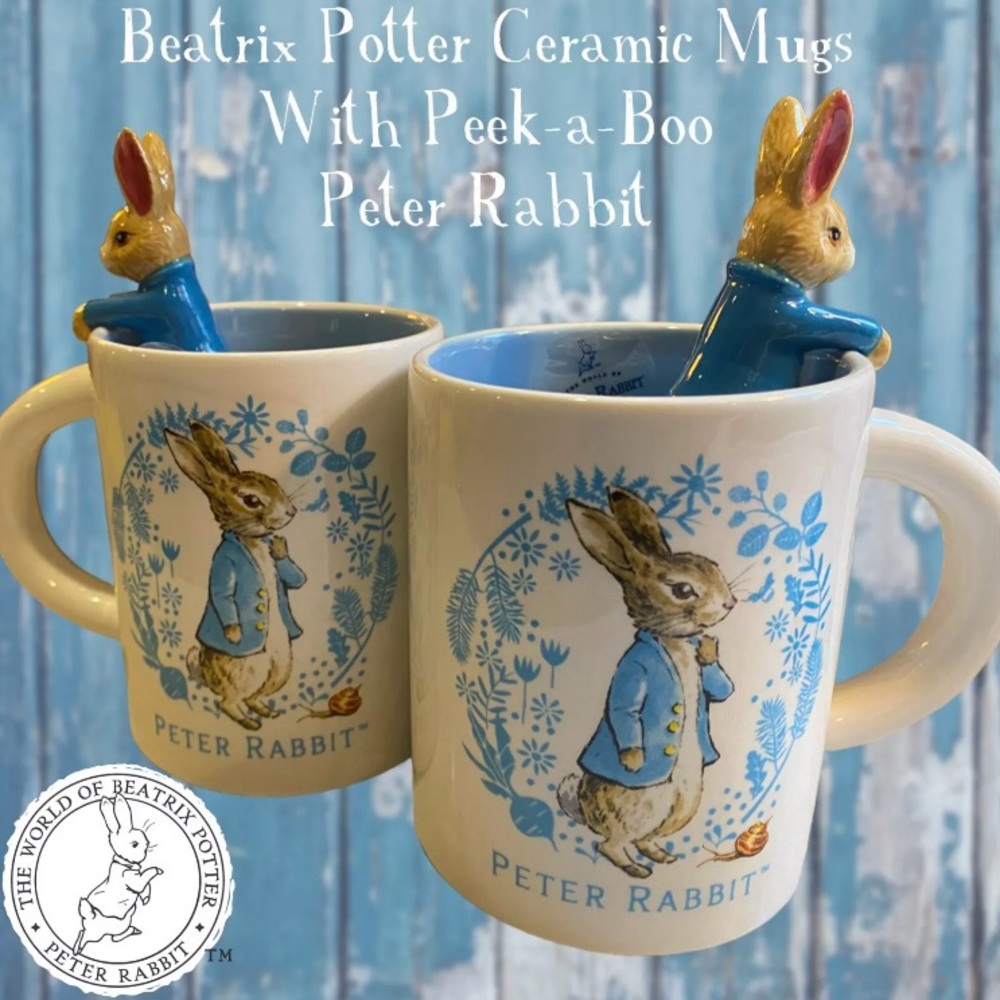 Beatrix Potter World Of Peter
Rabbit 2 Mugs W/ 3D Peek-a-Boo
Figure Easter 2024